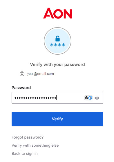 Image of the password screen